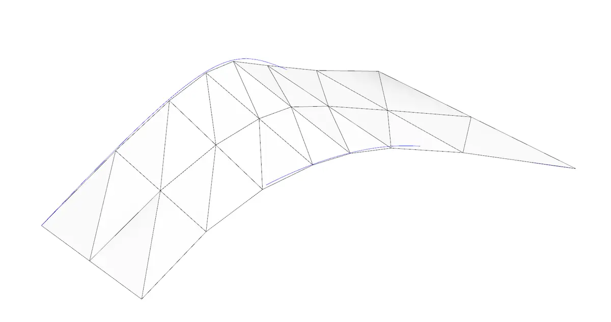 Triangulate doubly curved surfaces